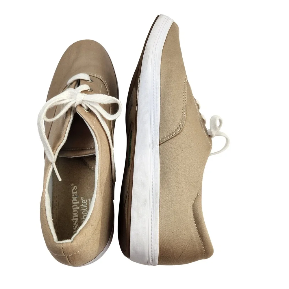 Grasshoppers Ortholite Tan Canvas Lace‎ Up Sneakers Women's Size 11 N